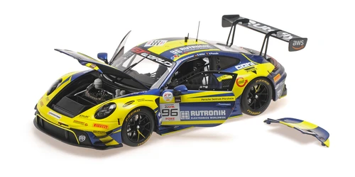 1/18 Minichamps 2025 Porsche 911 GT3R Rutronik Racing Sven Muller, Patric Niederhauser, Alessio Picariello 2nd Place 24H Spa Diecast Car Model