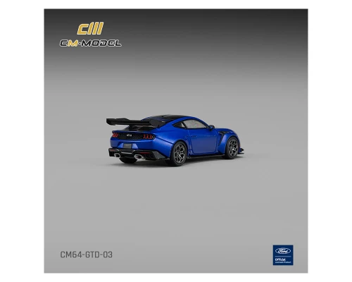 1/64 CM Model Ford Mustang GTD (Lightning Blue with Vivid Black Hood) Diecast Car Model