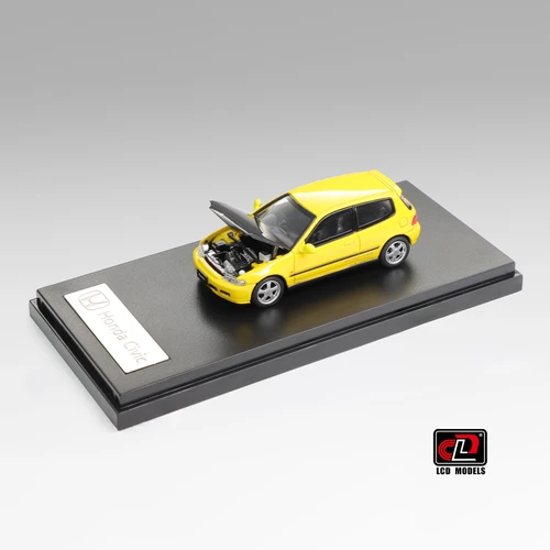 1/64 LCD Honda CIVIC SiR II (EG6) (Yellow with Carbon Hood) Diecast Car Model