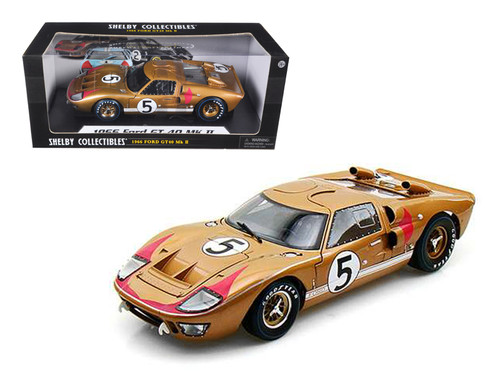 1966 Ford GT-40 MK II #7 Silver 1/18 Diecast Model Car by