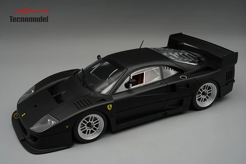 1/12 Tecnomodel Ferrari F40 LM 1996 Press Version Matte Black Color with Enkei Silver Wheels Limited Edition Car Model