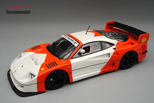 1/12 Tecnomodel Ferrari F40 LM 1996 Red and White with Black Wheels Limited Edition Car Model