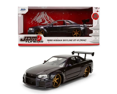1/24 Jada 1999 Nissan Skyline GT-R (R34) (Dark Metallic Blue) Diecast Car Model