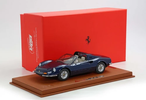1/18 BBR 1972 Ferrari Dino 246 GTS (Blu Sera Blue with Dove Gray Interior) Car Model Limited 46 Pieces