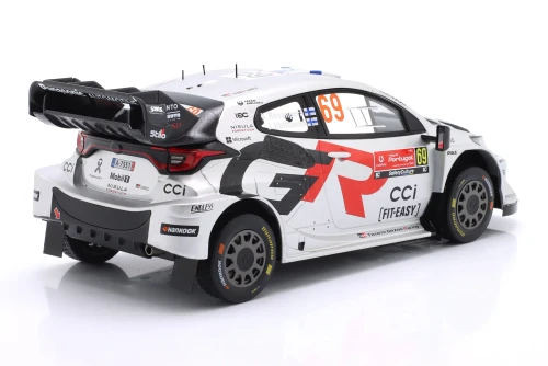 1/18 Ixo 2025 Toyota GR Yaris Rally1 #69 3rd Rallye Portugal Toyota Gazoo Racing WRT Kalle Rovanperä, Jonne Halttunen Diecast Car Model