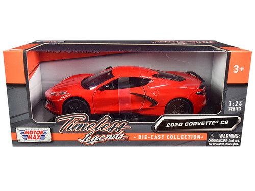 1/24 Motormax 2020 Chevrolet Corvette C8 Stingray (Full Red) Diecast Car Model