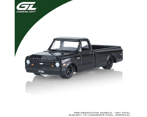 1/64 Greenlight 1968 Chevrolet C10 Custom (Black) Diecast Car Model