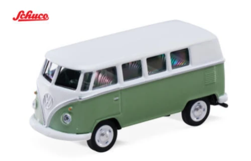 1/64 Schuco 1966 VW T1 Bus (Green & White) Diecast Car Model