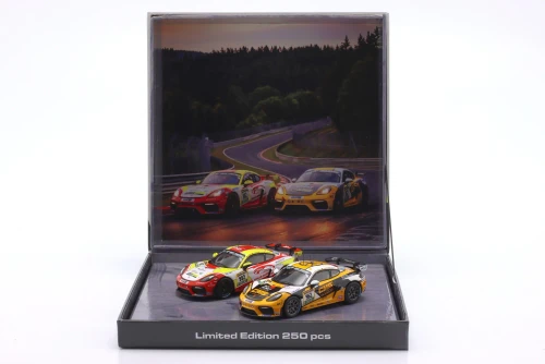 1/43 Ixo 2026 2-Car Set Porsche Cayman GT4 CS #982 & #962 W&S Class Winner 24h Nürburgring Diecast Car Models