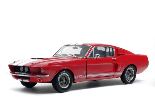 1/18 Solido 1967 Ford Mustang Shelby GT500 (Candy Apple Red with White Stripes) Diecast Car Model