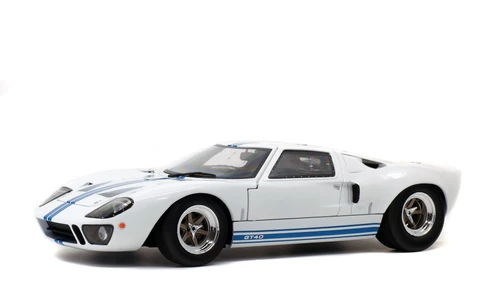 1/18 Solido 1968 Ford GT40 MK1 (White with Blue Stripes) Diecast Car Model