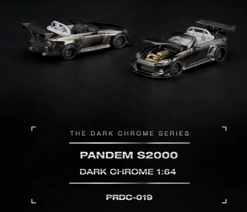 1/64 Poprace Pandem Honda S2000 (Dark Chrome) Diecast Car Model