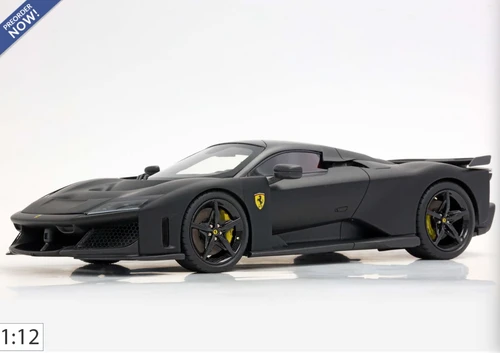 1/12 BBR Ferrari F80 (Matte Black with Carbon & Yellow Brake Calipers) Car Model Limited 10 Pcs