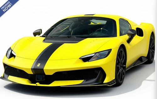 1/18 BBR Ferrari 296 Speciale A (Giallo Kuramochi Matte Yellow with Grey & Black Stripe) Car Model