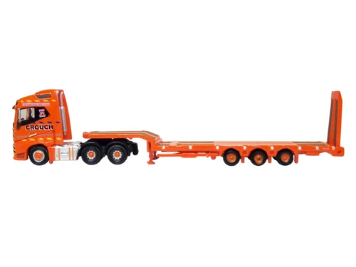 Volvo FH4 Truck RHD (Right Hand Drive) with Low Boy Trailer "Crouch Recovery" Orange with Graphics 1/148 (N) Scale Diecast Model Car by Oxford Diecast