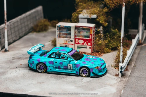 1/64 Tarmac Works Nissan Skyline GT-R (R32) Widebody (Blue) Designed by Jon Sibal Sulley Diecast Car Model