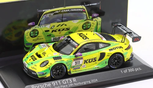 1/43 Minichamps 2024 Porsche 911 GT3 R #911 2nd 24h Nürburgring Manthey-Racing Laurens Vanthoor, Thomas Preining, Kevin Estre, Ayhancan Güven Diecast Car Model