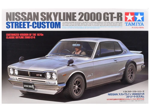 Model Kit Nissan Skyline 2000 GT-R Street-Custom with Figure 1/24 Scale Model by Tamiya