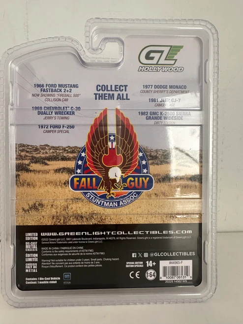 CHASE CAR 1/64 Greenlight 1982 GMC K-2500 Sierra Grande Pickup Truck (Brown & Gold) (Dirty Version) "Fall Guy Stuntman Association" Hollywood Special Edition Diecast Car Model