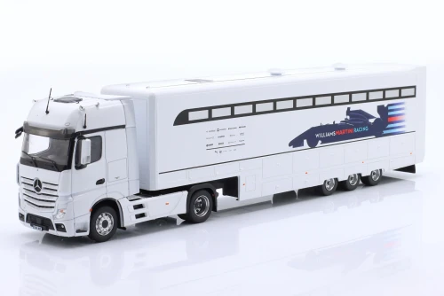 1/43 Altaya 2016 F1 Mercedes-Benz Actros MP4 Williams Martini Race Car Transporter Diecast Car Model