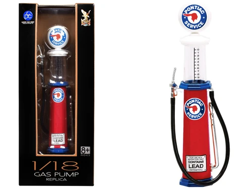 Pontiac Gasoline Vintage Gas Pump Cylinder 1/18 Diecast Replica by Road Signature