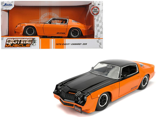 1979 Chevrolet Camaro Z28 Black and Orange "Bigtime Muscle" 1/24 Diecast Model Car by Jada