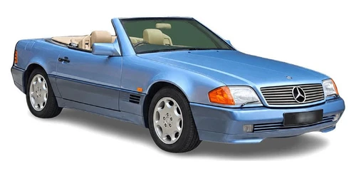 1/18 Norev 1989 Mercedes-Benz 500 SL (Pearl Blue Metallic) Diecast Car Model
