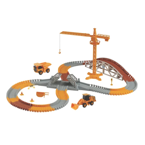 Diecast Masters CAT Construction World Track Playset with 2 CAT vehicles (170pcs)