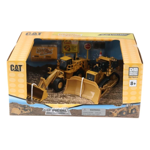 1/64 Diecast Masters CAT 988H Wheel Loader + CAT D11 Tracl-Type Tractor with Motion Sand & Accessories
