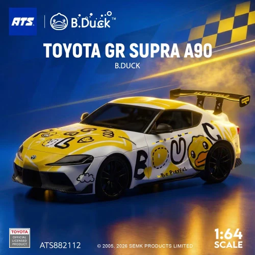 1/64 ATS Toyota GR Supra A90 B.Duck (Yellow) Diecast Car Model