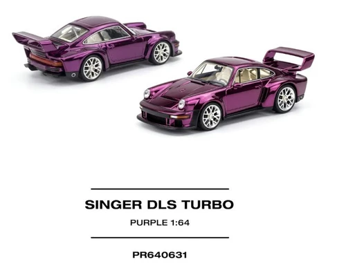 1/64 Poprace Porsche 911 964 Singer DLS Turo (Purple) Diecast Car Model
