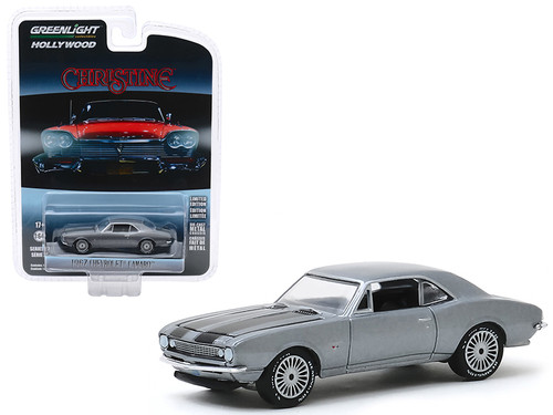 1967 Chevrolet Camaro Gray Metallic with Black Stripes (Buddy Repperton's) "Christine" (1983) Movie "Hollywood Series" Release 27 1/64 Diecast Model Car by Greenlight