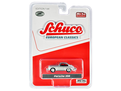Porsche 356 Silver with Red Interior "European Classics" Limited Edition to 2400 pieces Worldwide 1/64 Diecast Model Car by Schuco