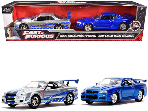 Lisa様　CABaNCD スカイブルー　s Brian's Nissan Skyline GT-R (BNR34) Silver with Blue Stripes