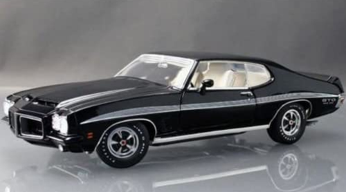 1/18 ACME 1972 Pontiac Leman GTO Vinyl Top (Black with Vinyl Top) Diecast Car Model