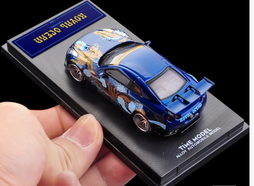1/64 Nissan GTR LB Wide Body High Tail Royal Ocean Edition Diecast Model Car by Time Model