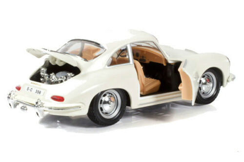 1961 Porsche 356 B Coupe Ivory White 1/24 Diecast Model Car by Bburago