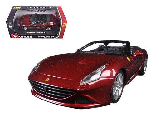 Ferrari California T Burgundy Open Top 1/24 Diecast Model Car by Bburago