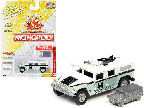 2004 Hummer H1 and Game Token "Monopoly 85th Anniversary" "Pop Culture" Series 1/64 Diecast Model Car by Johnny Lightning