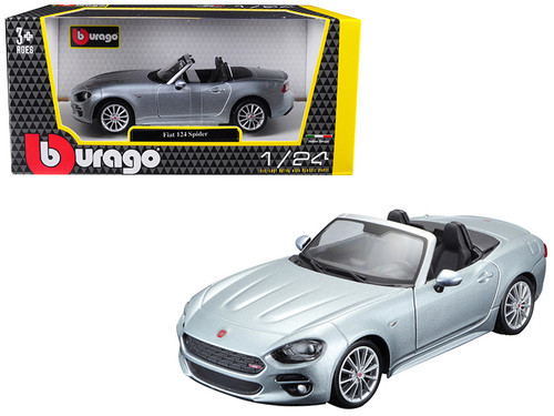 1/18 BBR Fiat 124 Spider Soft Top Metallic Aluminum - With