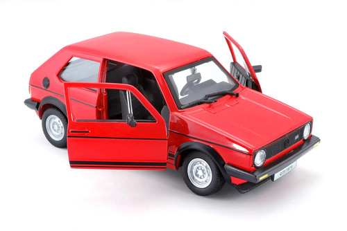1/24 BBurago 1979 Volkswagen Golf Mk1 GTI (Red with Black Stripes) Diecast Car Model