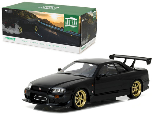 1/18 Greenlight 1999 Nissan Skyline GT-R (R34) (Black with