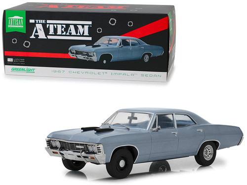 1967 Chevrolet Impala Sedan Steel Blue "The A-Team" (1983-1987) TV Series 1/18 Diecast Model Car by Greenlight