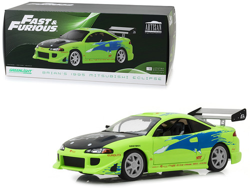 Brian's 1995 Mitsubishi Eclipse "The Fast and the Furious" (2001) Movie 1/18 Diecast Model Car by Greenlight