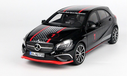 1/18 Norev Mercedes-Benz A-Class W176 Sport Equipment with Racing Decal (Black) Diecast Car Model