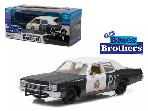 1974 Dodge Monaco Bluesmobile "The Blues Brothers" Movie 1/24 Diecast Model Car by Greenlight