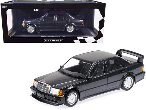 1989 Mercedes Benz 190E 2.5-16 EVO 1 Blue-Black Metallic Limited Edition to 1002 pieces Worldwide 1/18 Diecast Model Car by Minichamps