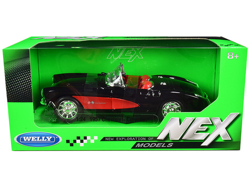 1957 Chevrolet Corvette Convertible Black and Red with Red