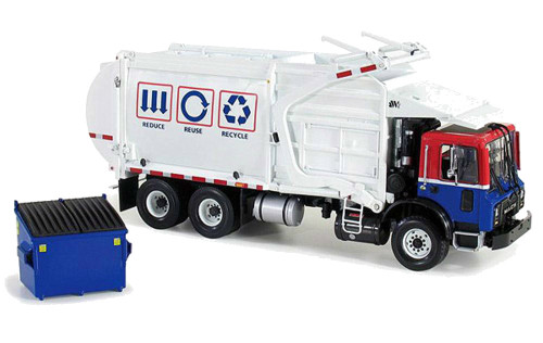 1/34 First Gear Mack Terrapro with Witkke Front Load Refuse (red / Blue) Diecast Car Model