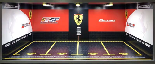 1/18 Ferrari Theme 4 Car Garage Parking Scene w/ Lights (car model not included)